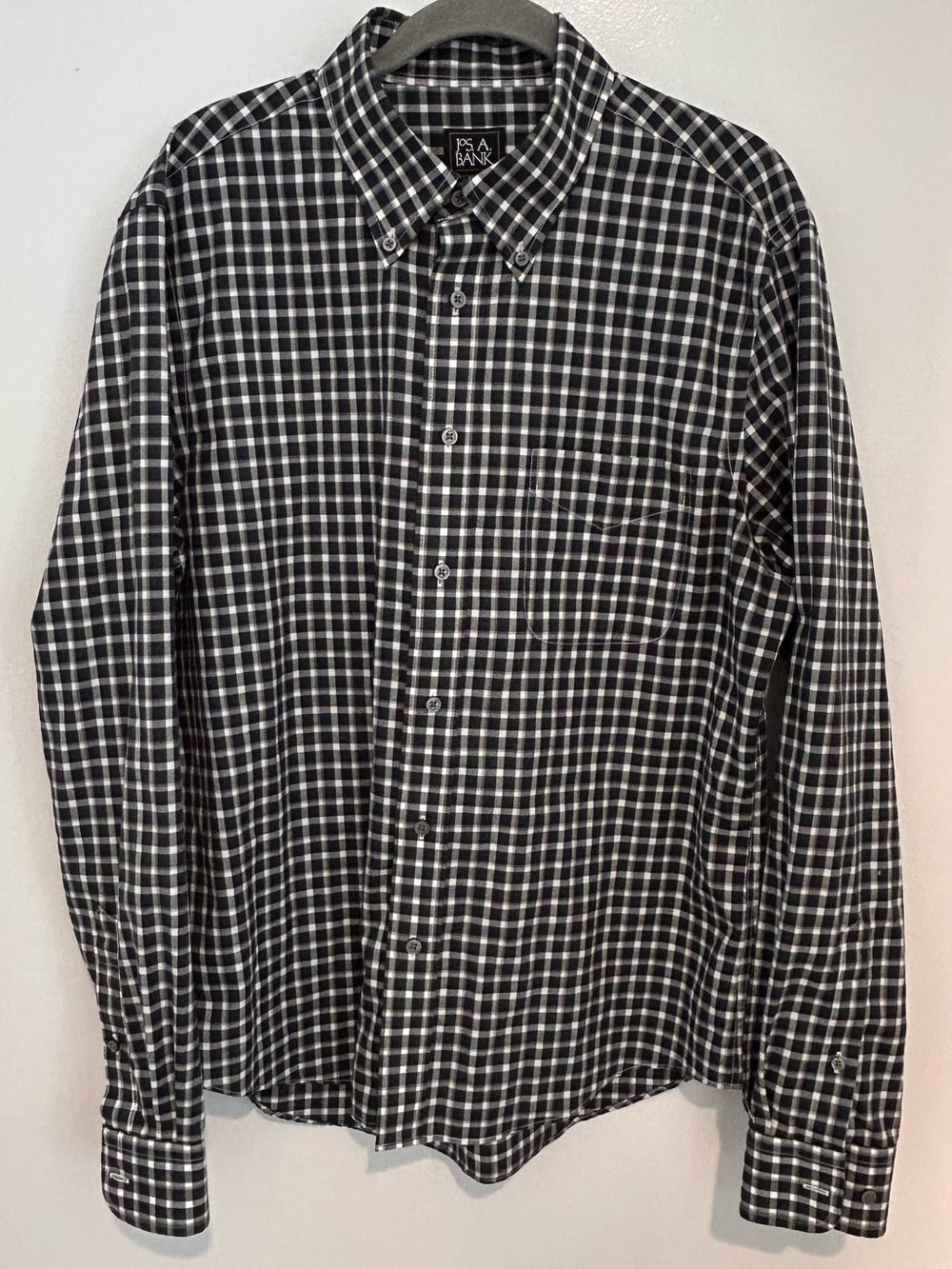 Jos. A. Bank Blue, Green & White Check Button-Down Shirt